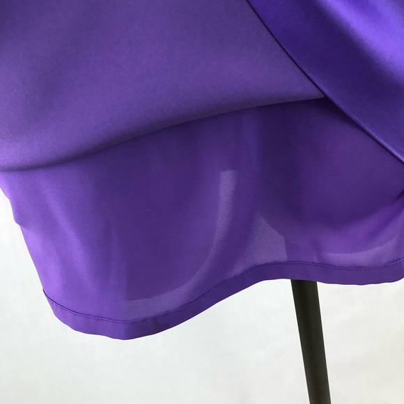 Phoebe Couture Strapless Dress Purple EUC Sz 4 Ruffled - Picture 5 of 14